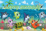 Allenjoy Little Baby Shark Birthday Party Backdrop