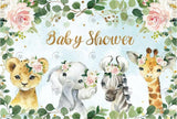 Allenjoy Flora Jungle Safari Baby Shower Backdrop