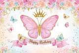 Allenjoy Butterfly Flora Birthday Decoration Backdrop