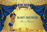 Allenjoy Gold Blue Baby Shower Birthday Party Backdrop