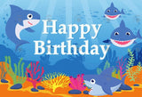 Allenjoy Baby Shark Birthday Party Backdrop