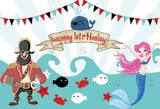 Allenjoy Pirate Mermaid Party Decoration Backdrop