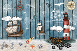 Allenjoy Navigation Pirate Theme Party Decoration Backdrop