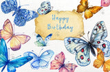 Allenjoy Butterfly Decoration Birthday Backdrop