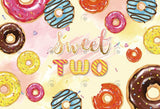 Allenjoy Donut Theme Sweet Two Birthday Decoration Backdrop