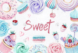 Allenjoy Ice Cream Donut Sweet Birthday Decoration Backdrop