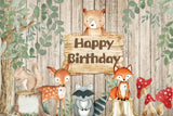 Allenjoy Forest Animal Happy Birthday Party Decoration Backdrop