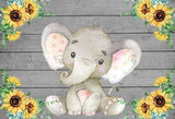 Allenjoy Sunflower Elephant Baby Shower Birthday Backdrop