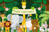 Allenjoy Woods Animal Happy Birthday Party Decoration Backdrop