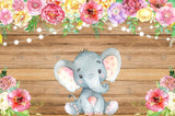 Allenjoy Flora Elephant Baby Shower Birthday Backdrop