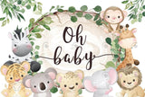 Allenjoy Animal Jungle Oh Baby Backdrop