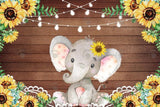 Allenjoy Sunflower Elephant Baby Shower Birthday Backdrop