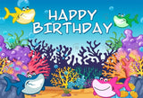 Allenjoy Shark Theme Birthday Party Backdrop