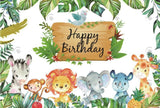 Allenjoy Safari Jungle Happy Birthday Party Decoration Backdrop