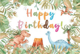 Allenjoy Dinosaur Happy Birthday Party Decoration Backdrop