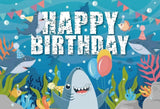 Allenjoy Baby Shark Theme Birthday Party Backdrop