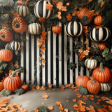 Allenjoy October Pumpkin Leaves Wall Photography Backdrop Gbsx-00914