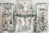 Allenjoy On The Christmas Mantle Photography Backdrop Gbsx-00710