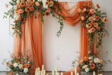 Allenjoy Orange Floral Arch Curtain Photography Backdrop GBSX-00032