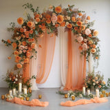 Allenjoy Orange Floral Arch Curtain Photography Backdrop GBSX-00033