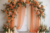 Allenjoy Orange Floral Arch Curtain Photography Backdrop GBSX-00033