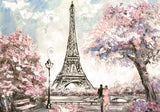 Allenjoy Painting Eiffel Tower Photography Backdrop Gbsx-00721