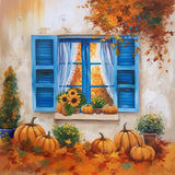 Allenjoy Painting Fall Window Photography Backdrop Gbsx-00536