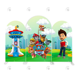 Allenjoy Paw Patrol Theme Happy Birthday Party Arch Backdrop Wall Cloth Cover