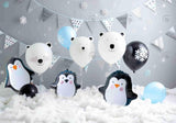 Penguin Cake Smash Photography Backdrop GBSX-99840