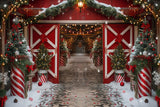 Allenjoy Peppermint Holiday Barn Photography Backdrop GBSX-00007