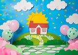 Pig House Cake Smash Photography Backdrop GBSX-99845