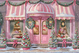 Pink Christmas Shop Photography Backdrop GBSX-99851