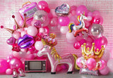 Pink Fashion Doll Balloons Photography Backdrop GBSX-99855