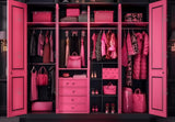 Pink Fashion Doll Closet Photography Backdrop GBSX-99856