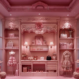 Pink Fashion Doll Room Photography Backdrop GBSX-99858