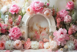 Allenjoy Pink Floral Arch Photography Backdrop GBSX-00031