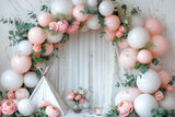 Allenjoy Pink Floral Balloon Photography Backdrop Gbsx-00406
