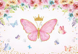 Allenjoy Pink Floral Butterfly Photography Backdrop Gbsx-00495