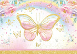 Allenjoy Pink Flower Butterfly Photography Backdrop Gbsx-00501