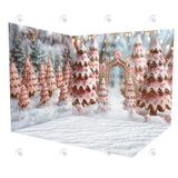 Allenjoy Pink Gingerbread Forest Arch Room Set Backdrop GBSX-00034&GBSX-99859&GBSX-99783