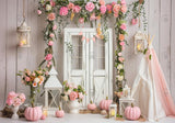 Allenjoy Pink Pumpkin Boho Photography Backdrop Gbsx-00458