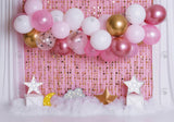 Allenjoy Pink Star Balloons  Photography Backdrop Gbsx-00399