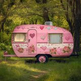 Allenjoy Pink Vintage Camper Photography Backdrop Gbsx-01396