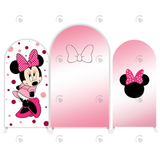 Allenjoy Pink Minnie Baby Shower Birthday Party Arch Backdrop Wall Cloth Cover