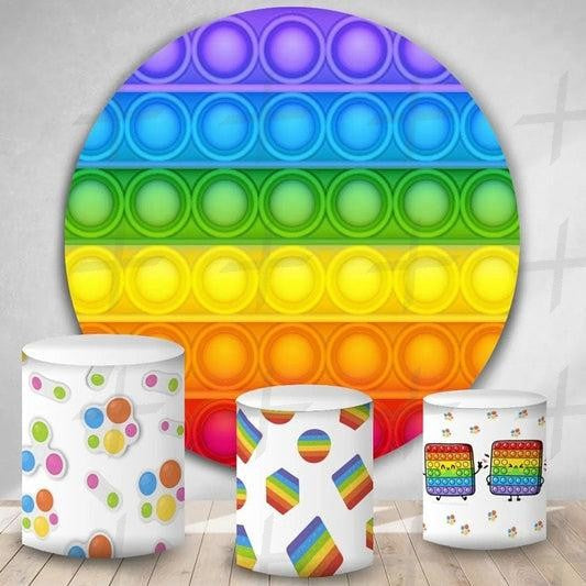 Bursting Bubbles Custom Round Backdrop With Plinths AS-DLZ-4116f7