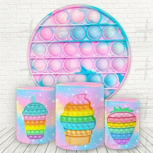 Bursting Bubbles Custom Round Backdrop With Plinths AS-DLZ-4dd2f7