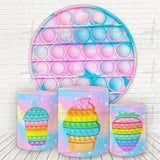Bursting Bubbles Custom Round Backdrop With Plinths AS-DLZ-4dd2f7