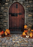 Allenjoy Pumpkin Lanterns Door Photography Backdrop GBSX-00171