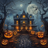 Allenjoy Pumpkin Path House Photography Backdrop Gbsx-00631