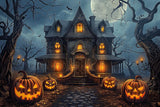 Allenjoy Pumpkin Path House Photography Backdrop Gbsx-00631